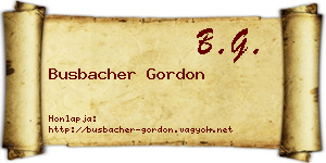 Busbacher Gordon névjegykártya